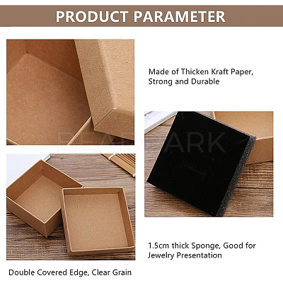 Kraft Paper Cardboard Jewelry Boxes CBOX-BC0001-09-1