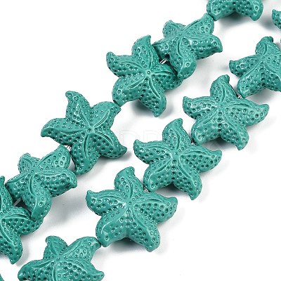 Synthetic Coral Dyed Carved Beads Strands CORA-K009-06C-04-1
