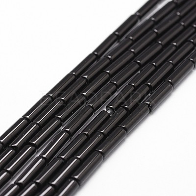 Natural Black Onyx Beads Strands X-G-P161-38-13x4mm-1