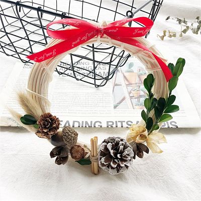 Circle Shape Rattan Vine Branch Wreath Hoop DIY-B022-04E-1