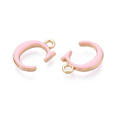 Rack Plating Alloy Enamel Pendants ENAM-T024-53C-G-1
