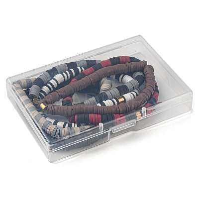 Handmade Polymer Clay Heishi Beads Stretch Bracelets Sets BJEW-JB05902-05-1