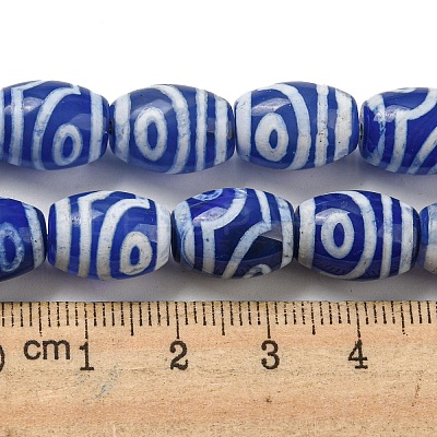 Blue Tibetan Style dZi Beads Strands TDZI-NH0001-C06-01-1