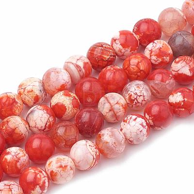 Dyed Natural Crackle Agate Beads Strands G-T100-03C-1