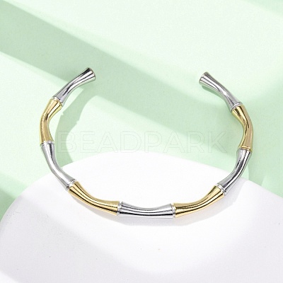 304 Stainless Steel Cuff Bangles BJEW-B150-01GP-1
