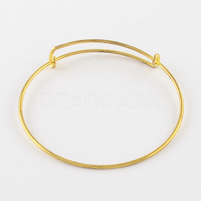 Adjustable Iron Expandable Bangle Making BJEW-R038-G-1