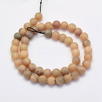 Electroplate Natural Druzy Agate Beads Strands G-G708-10mm-05-1