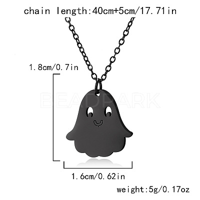 Halloween 304 Stainless Steel Laser Cut Pendant Necklaces FS-WG247A7-12-1