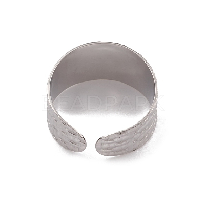 Non-Tarnish 304 Stainless Steel Textured Open Cuff Rings for Women RJEW-G285-14P-1