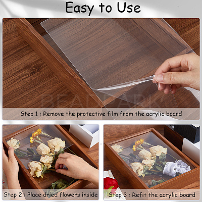 Rectangle Wood Photo Frame Stand AJEW-WH20003-11A-1