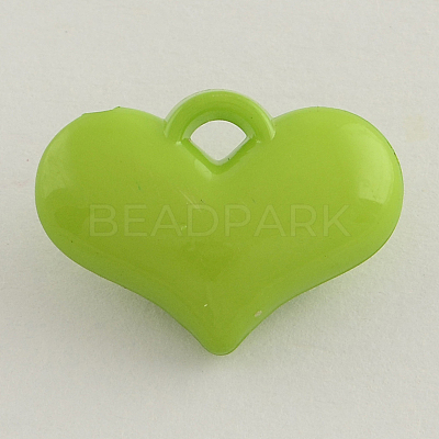 Opaque Acrylic Heart Charms X-SACR-Q099-M01-1