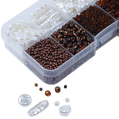 DIY 10 Style ABS & Acrylic Beads Jewelry Making Finding Kit DIY-N0012-05C-1