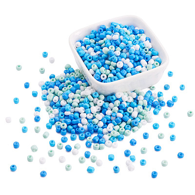 Opaque Glass Round Seed Beads GLAA-TAC0025-07B-05-1