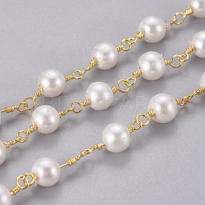 Handmade Acrylic Imitaion Pearl Beaded Chains CHC-K007-H02-1