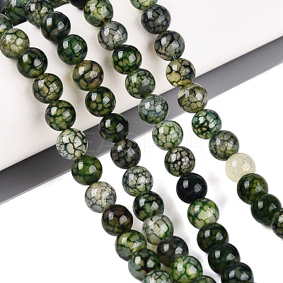 Natural Dragon Veins Agate Beads Strands G-Q948-81J-8MM-1
