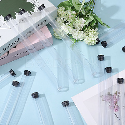 Acrylic Incense Storage Tube with Black Cap for Incense Sticks AJEW-WH0561-31-1