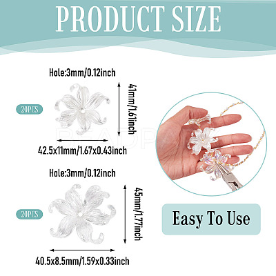 40Pcs 2 Styles Plastic Bead Caps KY-TA0001-67-1
