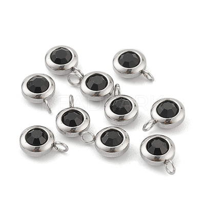 304 Stainless Steel Rhinestone Charms STAS-Z009-04-02P-1