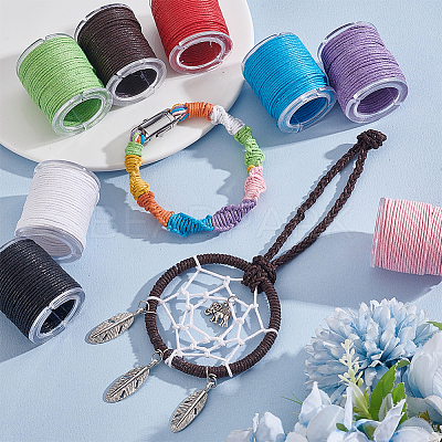 10 Rolls 10 Colors Waxed Nylon Cord DIY-WH0656-17B-1