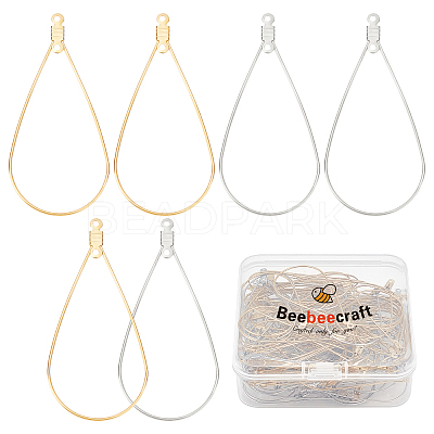 100Pcs 2 Color 304 Stainless Steel Wire Pendants STAS-BBC0001-05-1