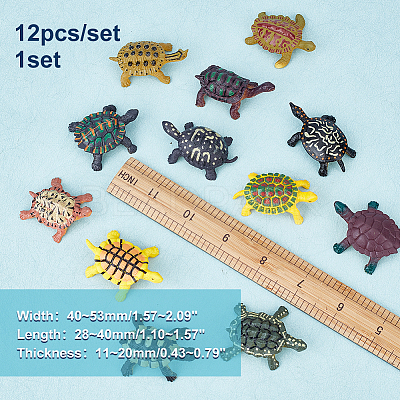 1 Set Sea Turtle Plastic Figurines Display Decorations DJEW-GA0001-48-1