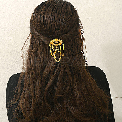 Brass Micro Pave Cubic Zirconia Hair Barrettes FR3076-1