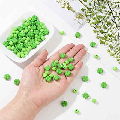 100Pcs 2 Styles Opaque Acrylic Beads SACR-YW0001-73-1