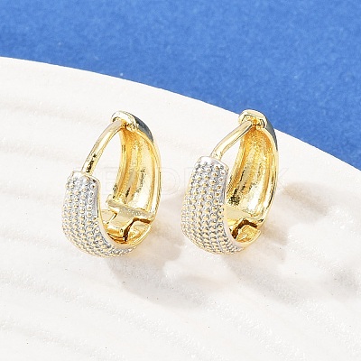Brass Enamel Hoop Earrings EJEW-D336-01G-1
