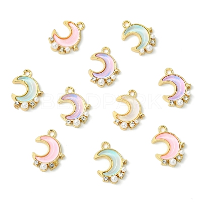 10Pcs Alloy Glass Pendants FIND-YW0008-90B-1