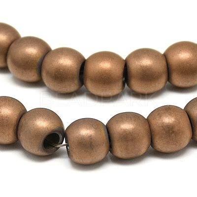 Electroplate Non-magnetic Synthetic Hematite Beads Strands G-Q486-87B-1