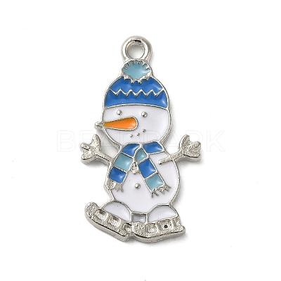 Winter Theme Alloy Enamel Pendants ENAM-M002-04O-P-1