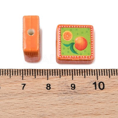 Printed Handmade Porcelain Beads PORC-G016-04M-1