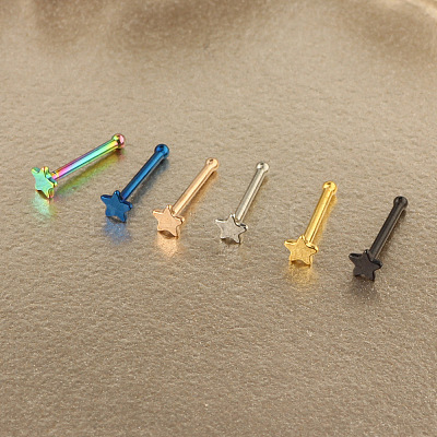 304 Stainless Steel Star Nose Bone Rings WGFF656-01-1