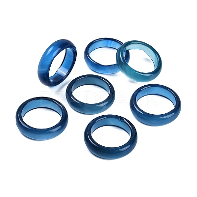 Dyed & Heated Natural Agate Finger Rings for Women RJEW-Z075-02B-1