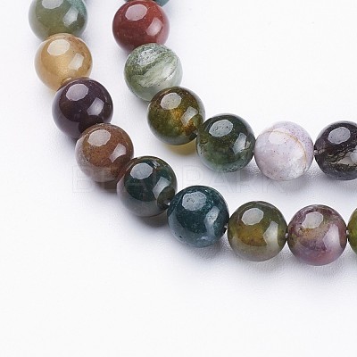 Natural Indian Agate Beads Strands X-GSR6mmC002-1