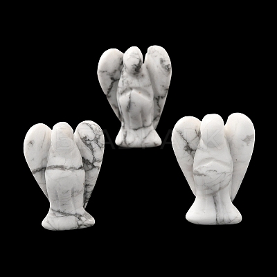 Natural Howlite Angel Figurine DJEW-N006-01A-12-1