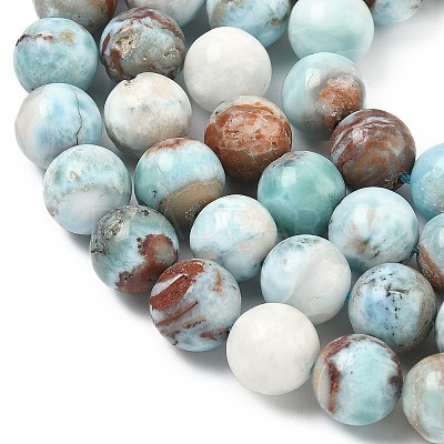 Natural Larimar Beads Strands G-C264-A01-10mm-1