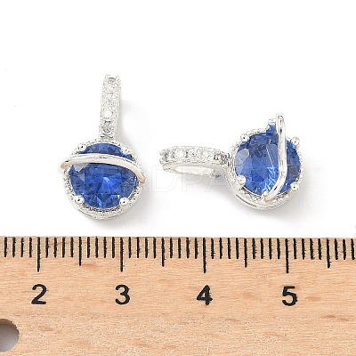 Brass Micro Pave Cubic Zirconia Pendants KK-Z139-04S-1
