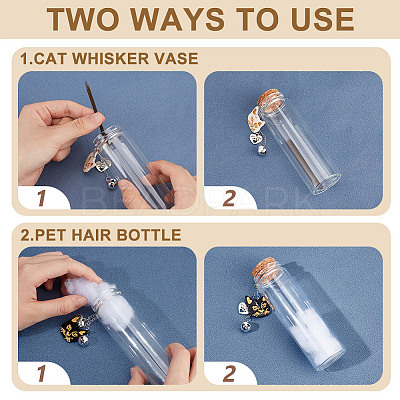 4Pcs 2 Styles Transparent Glass Empty Bottles AJEW-DR00032-1