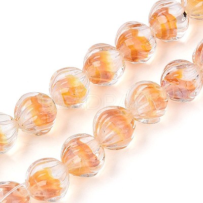 Textured Inner Flower Handmade Lampwork Beads LAMP-T024-07F-1