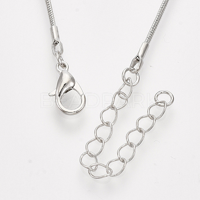 Brass Round Snake Chain Necklace Making MAK-T006-11A-P-1