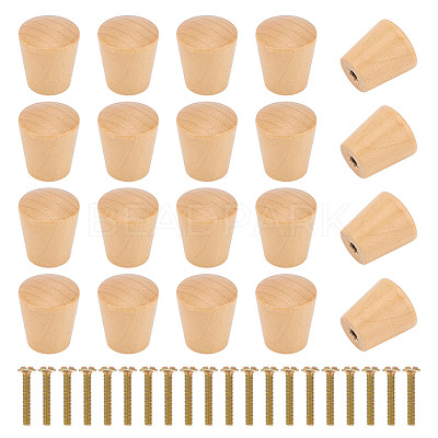 20Pcs Schima Wood Drawer Knobs Pulls Handles AJEW-BC0010-08-1