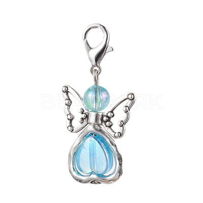 7Pcs 7 Colors Angel Acrylic Pendant Decorations HJEW-JM01736-02-1