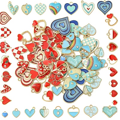 30Pcs 15 Styles Alloy Pendants FIND-YW0005-13-1