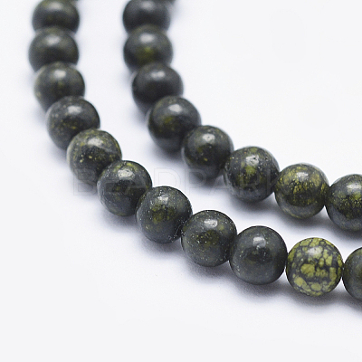Natural Serpentine/Green Lace Stone Beads Strands X-G-P345-01-4mm-1