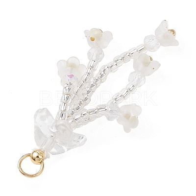 Glass Seed Beaded Pendants PALLOY-MZ01230-1