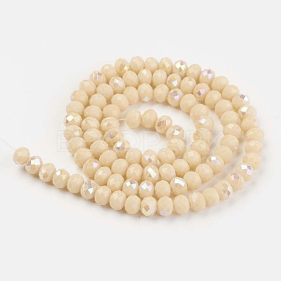 Electroplate Opaque Solid Color Glass Beads Strands EGLA-A034-P3mm-L14-1
