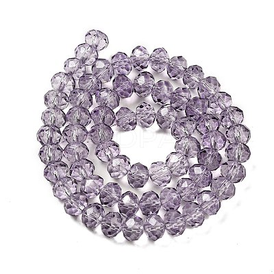 Transparent Baking Paint Glass Beads Strands DGLA-A034-T8mm-D07-1