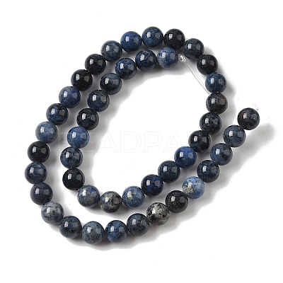 Natural Grade AA Dumortierite Quartz Round Bead Strands X-G-P075-43-8mm-1