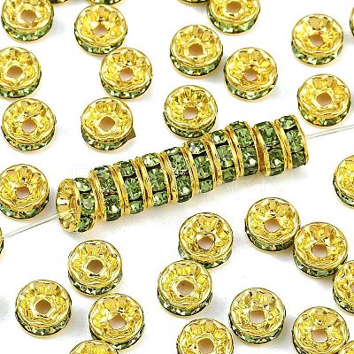 Brass Rhinestone Spacer Beads RB-A014-Z8mm-07G-1